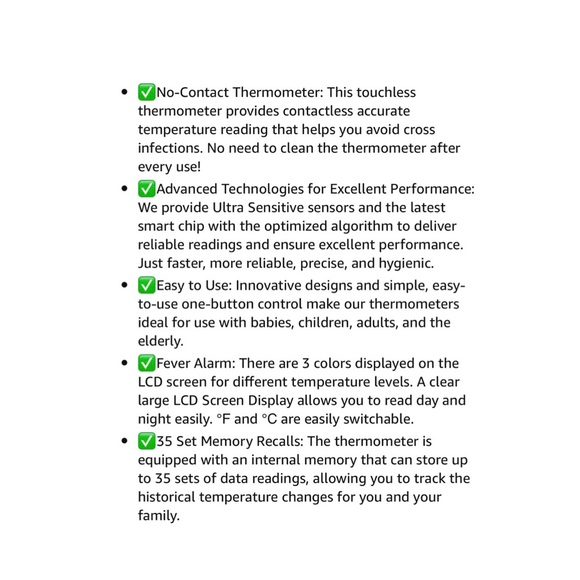 Touchless Thermometer Model: FC- IR2000, NEW - Picture 2 of 3